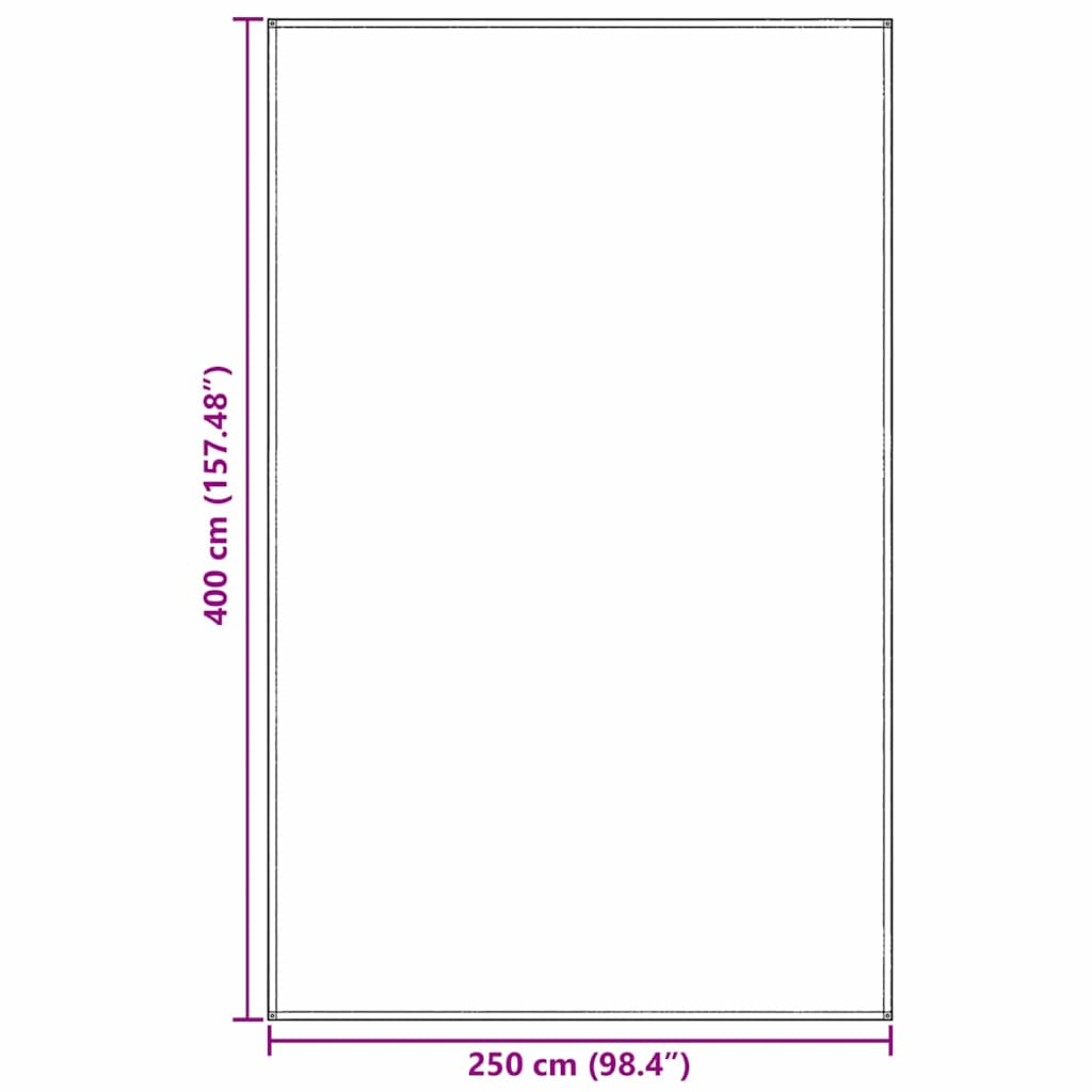 Teppe til telt Lysegrå 400 x 250 cm Polyethylen