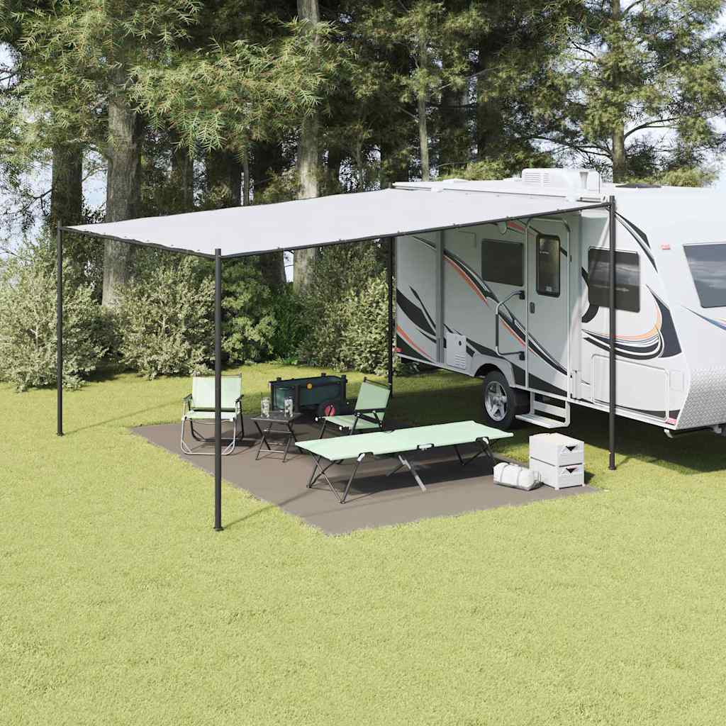 Teppe til telt Lysegrå 500 × 300 cm Polyethylen