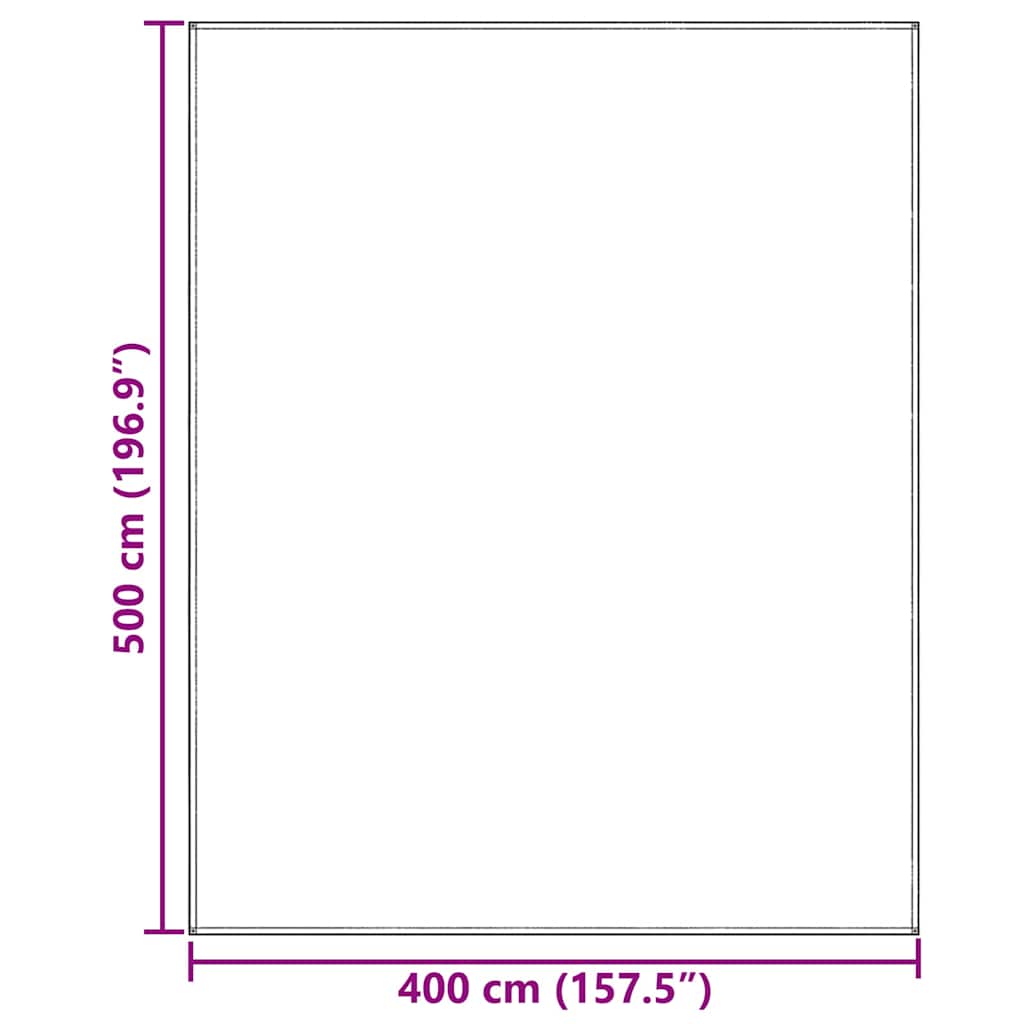 Teppe til telt Lysegrå 500 x 400 cm Polyethylen