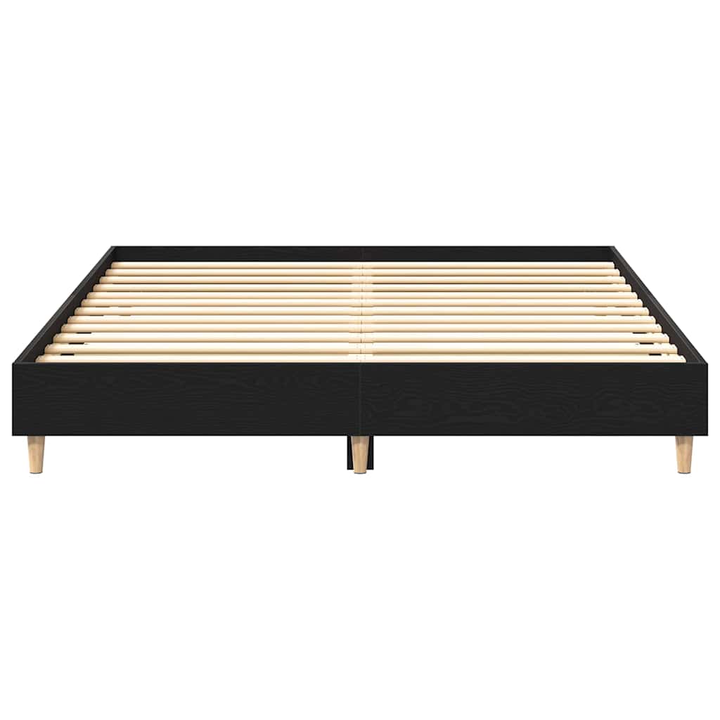 Sengestamme Svart Eik 203 x 153 x 25 cm Konstruert tre