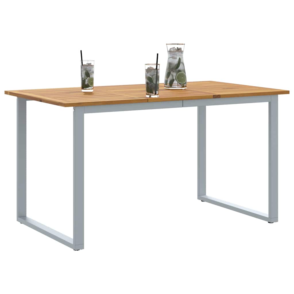 Hagebord Grå 140 x 80 x 75 cm Solid akasietre