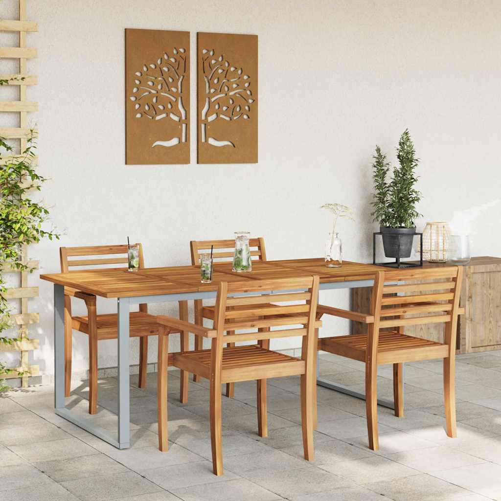 Hagebord Grå 180 x 90 x 75 cm Solid akasietre