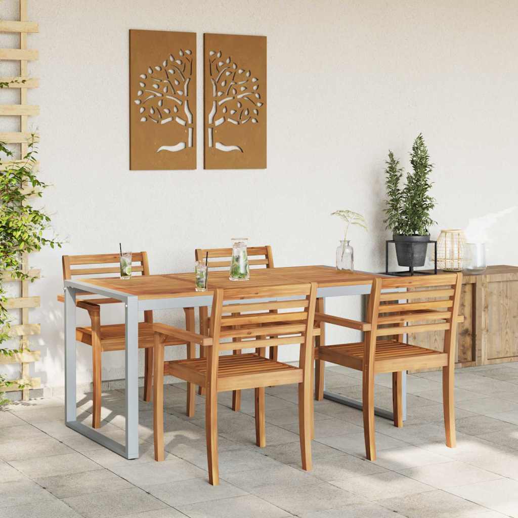Hagebord Grå 160 x 80 x 75 cm Solid akasietre