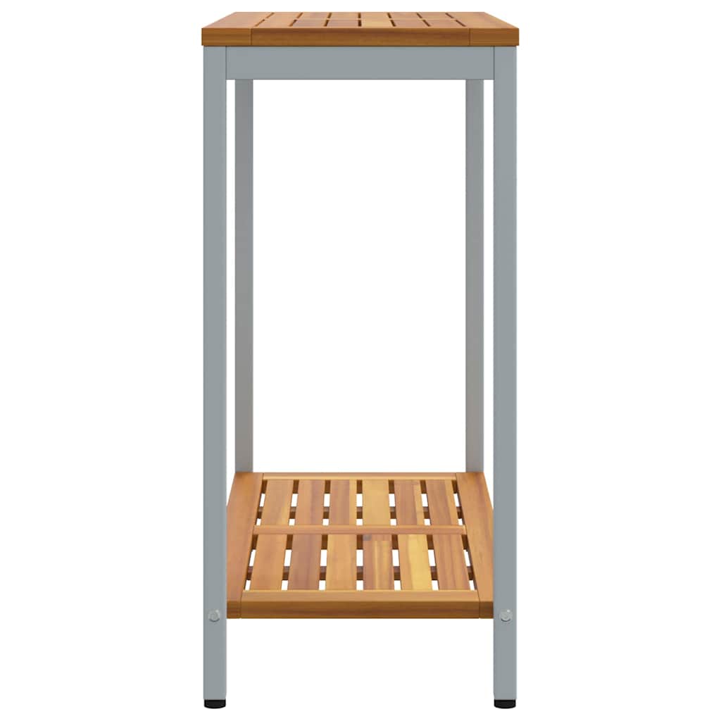 Utebord med lagring med hylle Naturlig og grå 80 x 35 x 75 cm
