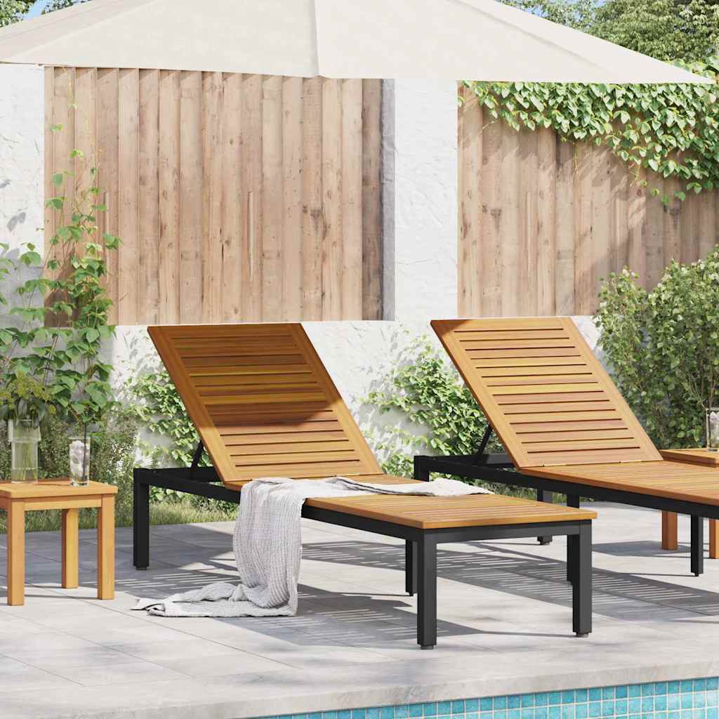 Solseng Svart 200 x 55 x 35 cm Solid akasietre