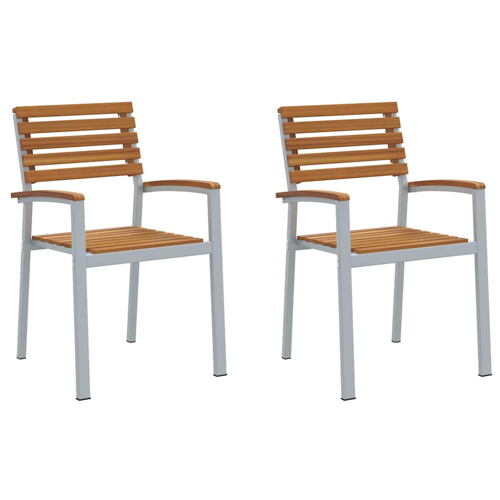 Hage Stol 2 pcs Brun 56 x 57 x 87 cm Solid akasietre