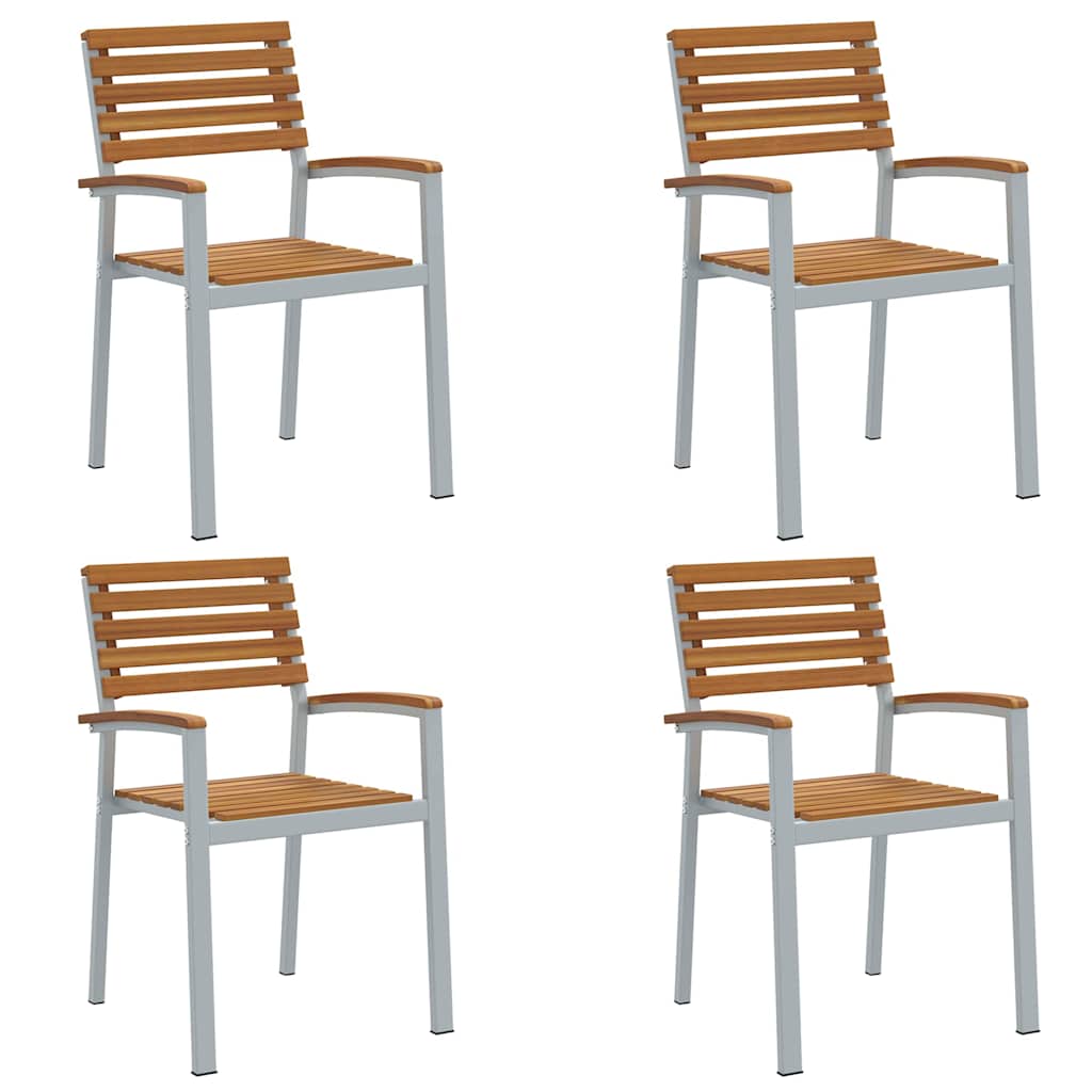 Hage Stol 4 stk. Brun Solid akasietre Stablebar