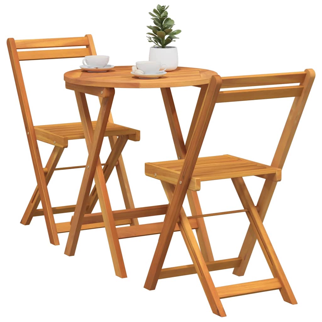 Hage Spisegruppe med pute 3 pcs Olje naturlig Solid akasietre