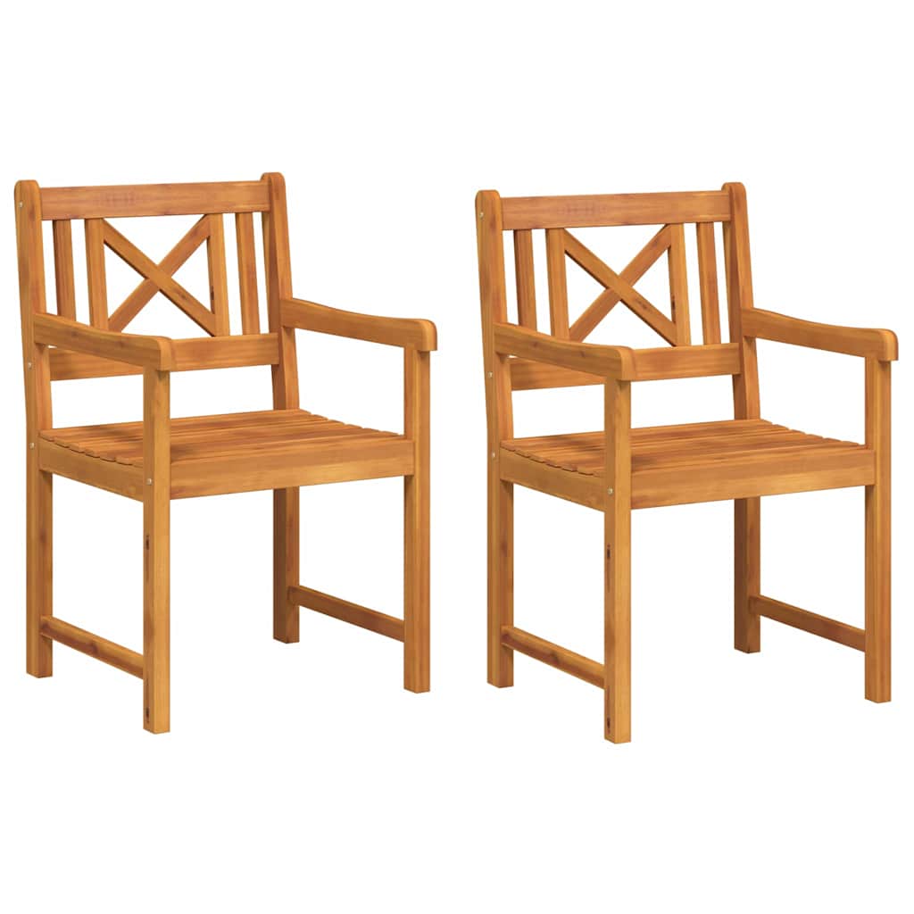 Hagestoler 2 pcs Naturlig Solid akasietre