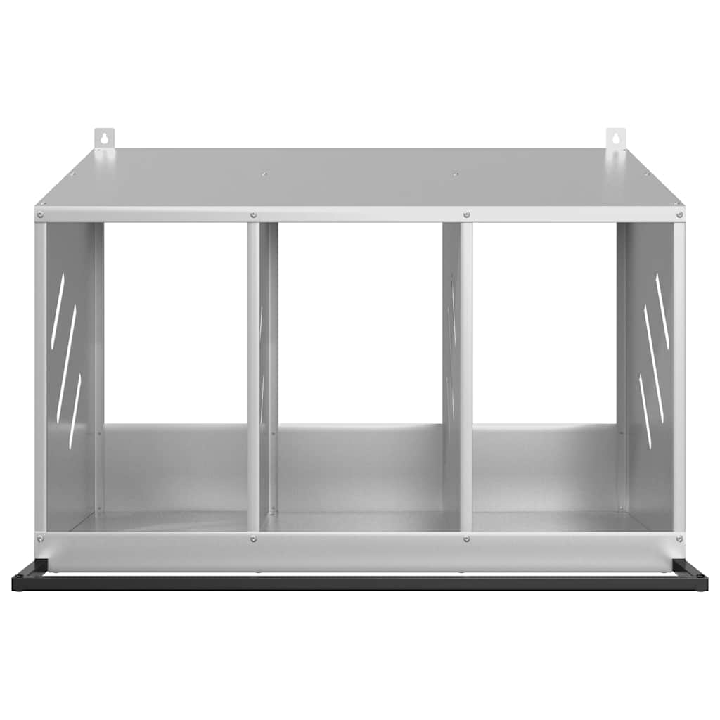 kyllinghekkeboks med 3 rom galvanisert sølvmetall