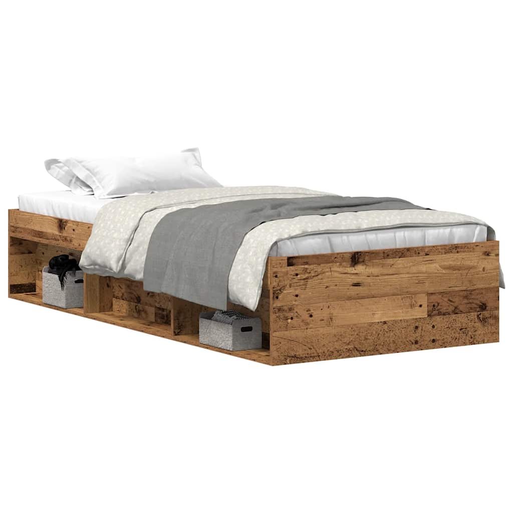 Sengeramme uten madrass gammelt tre 75x190 cm konstruert tre