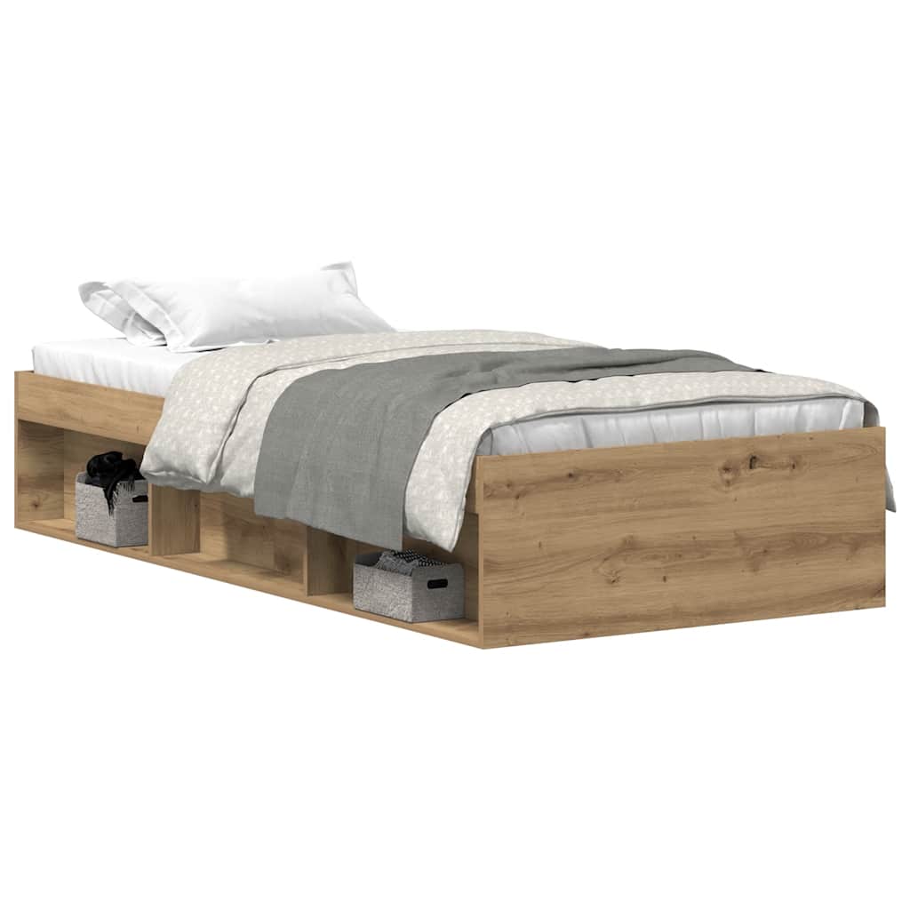 Sengeramme uten madrass artisan eik 75x190 cm konstruert tre