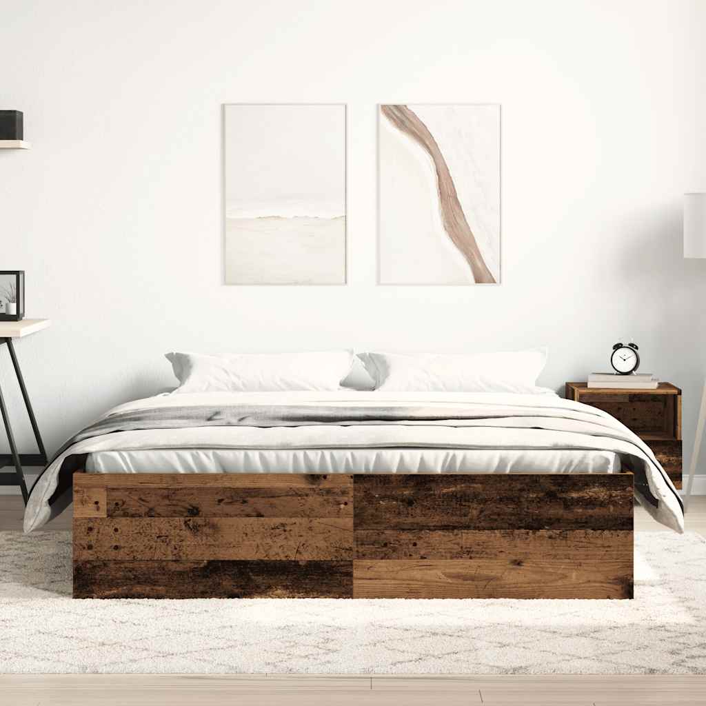 Sengeramme uten madrass gammelt tre 150x200 cm konstruert tre