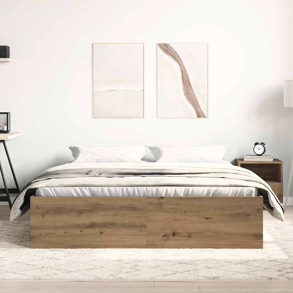 Sengeramme uten madrass artisan eik 150x200 cm konstruert tre