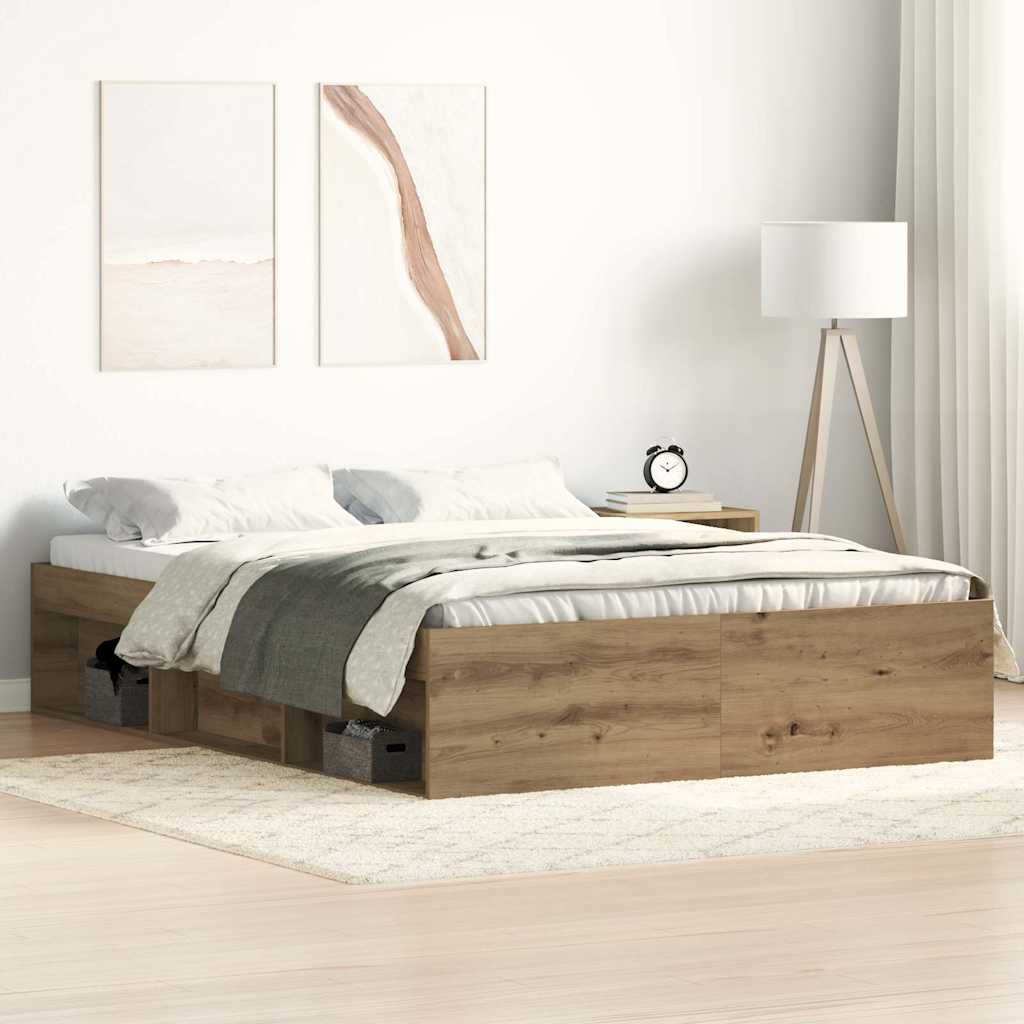 Sengeramme uten madrass artisan eik 135x190 cm konstruert tre
