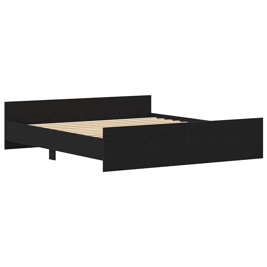 Sengeramme uten madrass svart eik 180x200 cm konstruert tre