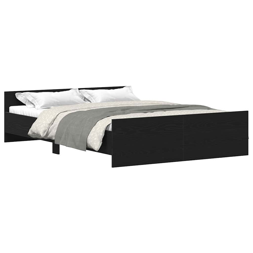 Sengeramme uten madrass svart eik 140x190 cm konstruert tre