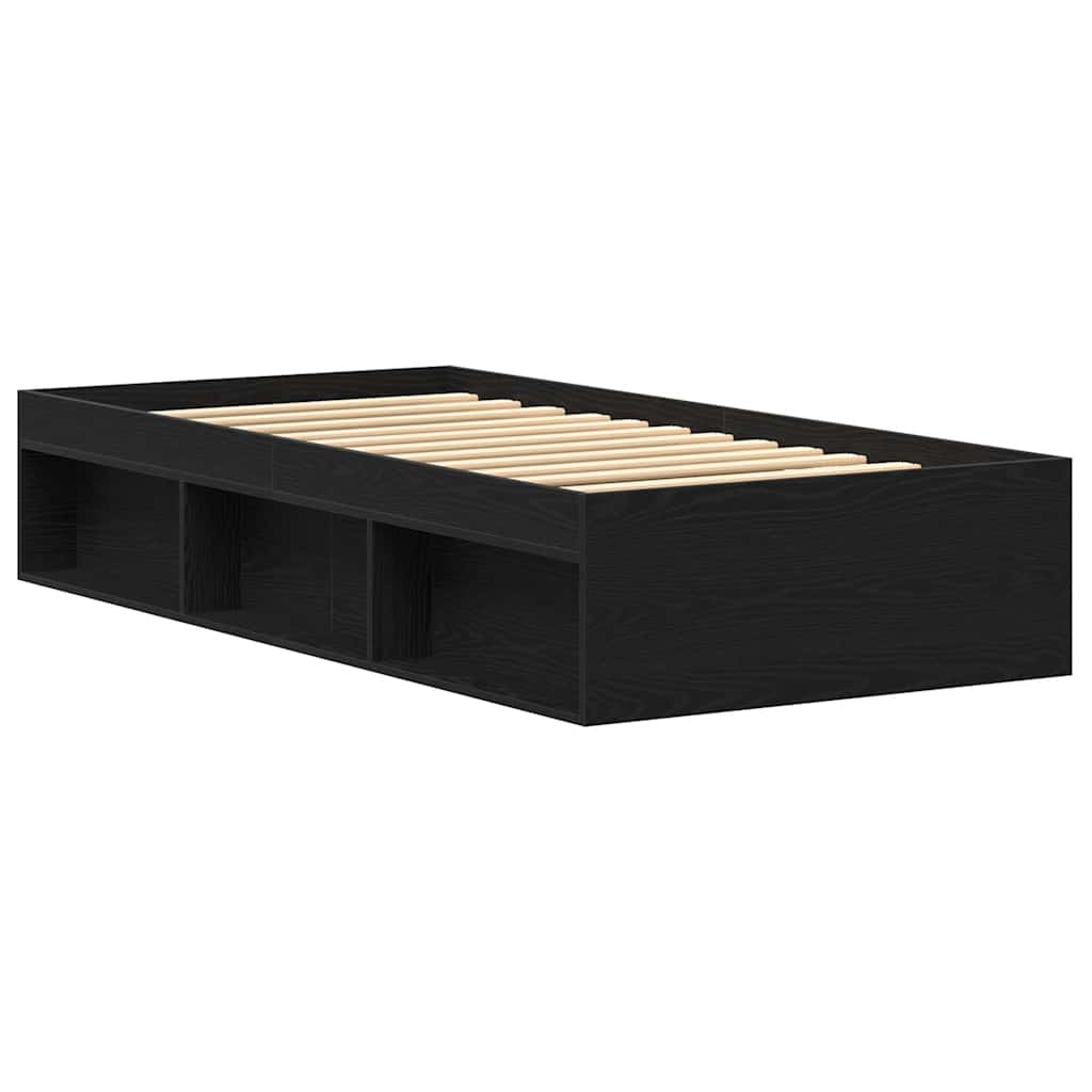 Sengeramme uten madrass svart eik 90x190 cm konstruert tre