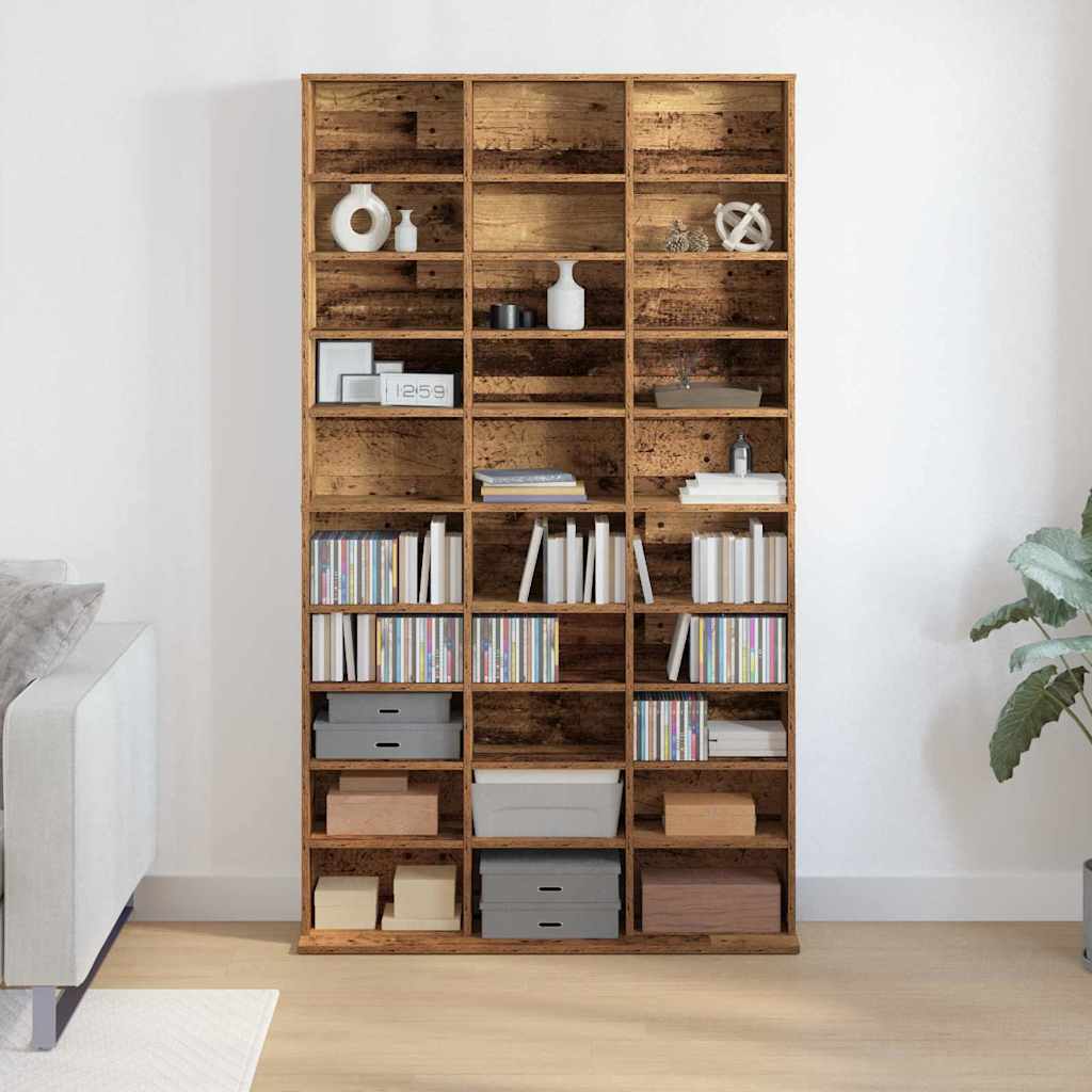 CD skap Gammelt tre 101 x 23 x 177,5 cm Konstruert tre