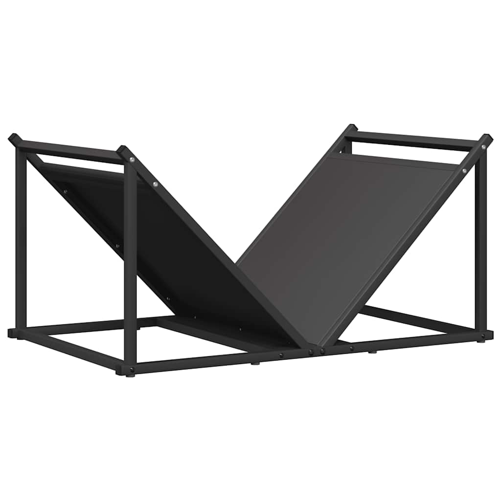 Vedstativ svart 70x43x34,5 cm kaldvalset stål