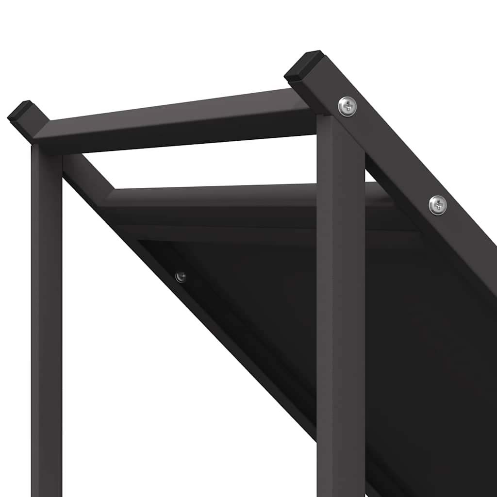 Vedstativ svart 70x43x34,5 cm kaldvalset stål