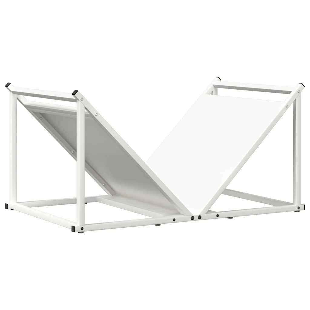 Vedstativ hvit 70x43x34,5 cm kaldvalset stål