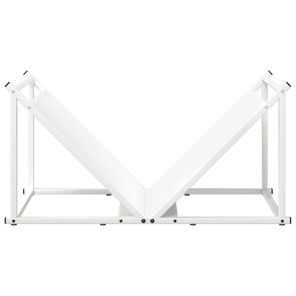 Vedstativ hvit 70x43x34,5 cm kaldvalset stål