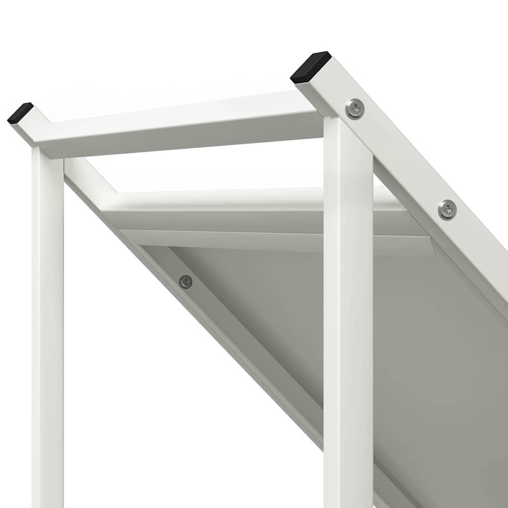 Vedstativ hvit 70x43x34,5 cm kaldvalset stål
