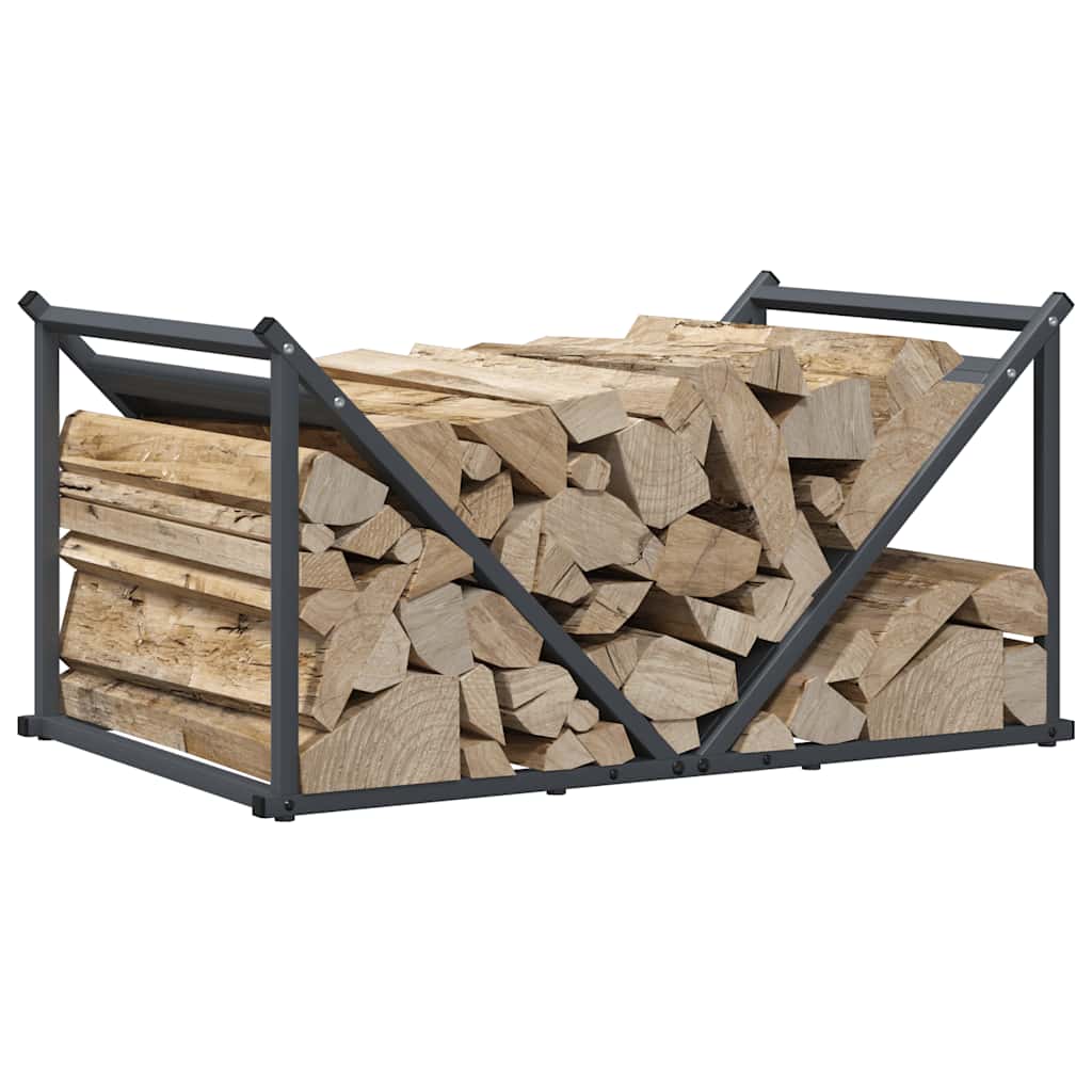 Vedstativ antrasitt 70x43x34,5 cm kaldvalset stål