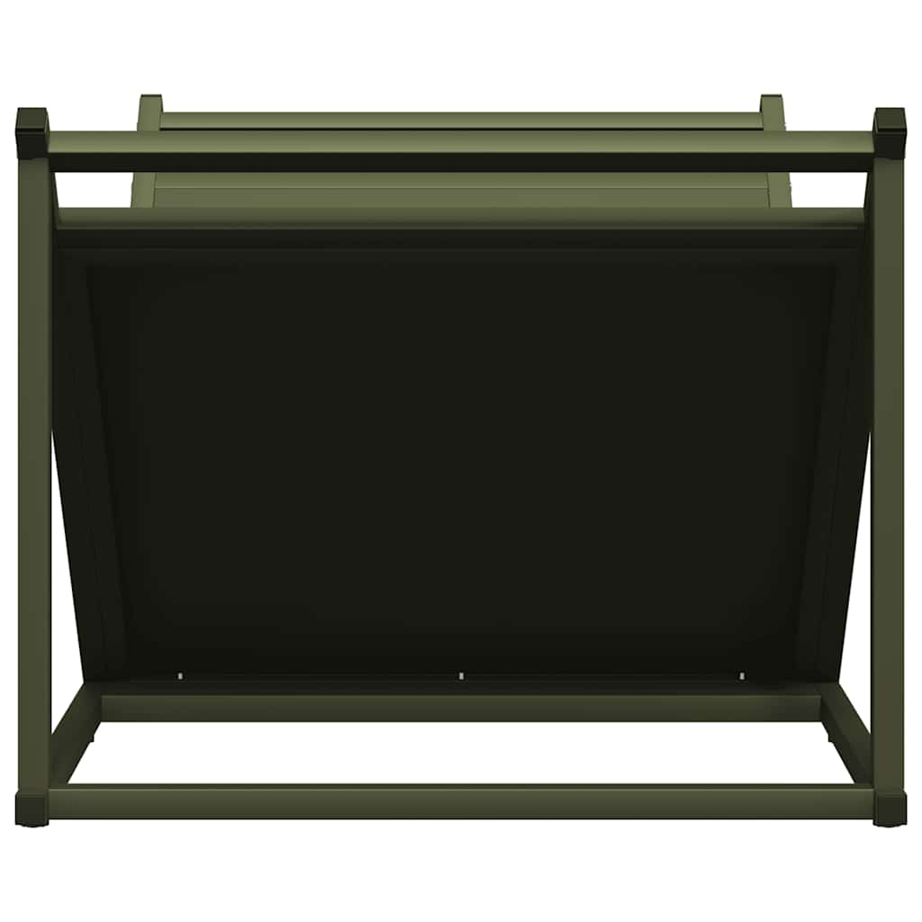Vedstativ olivengrønn 70x43x34,5 cm kaldvalset stål