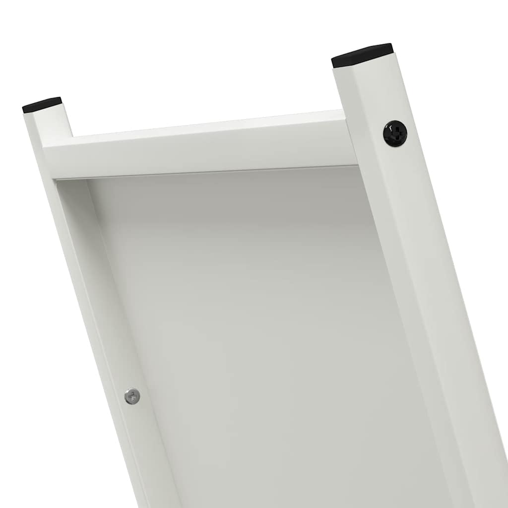 Vedstativ hvit 69,5x35x81 cm kaldvalset stål