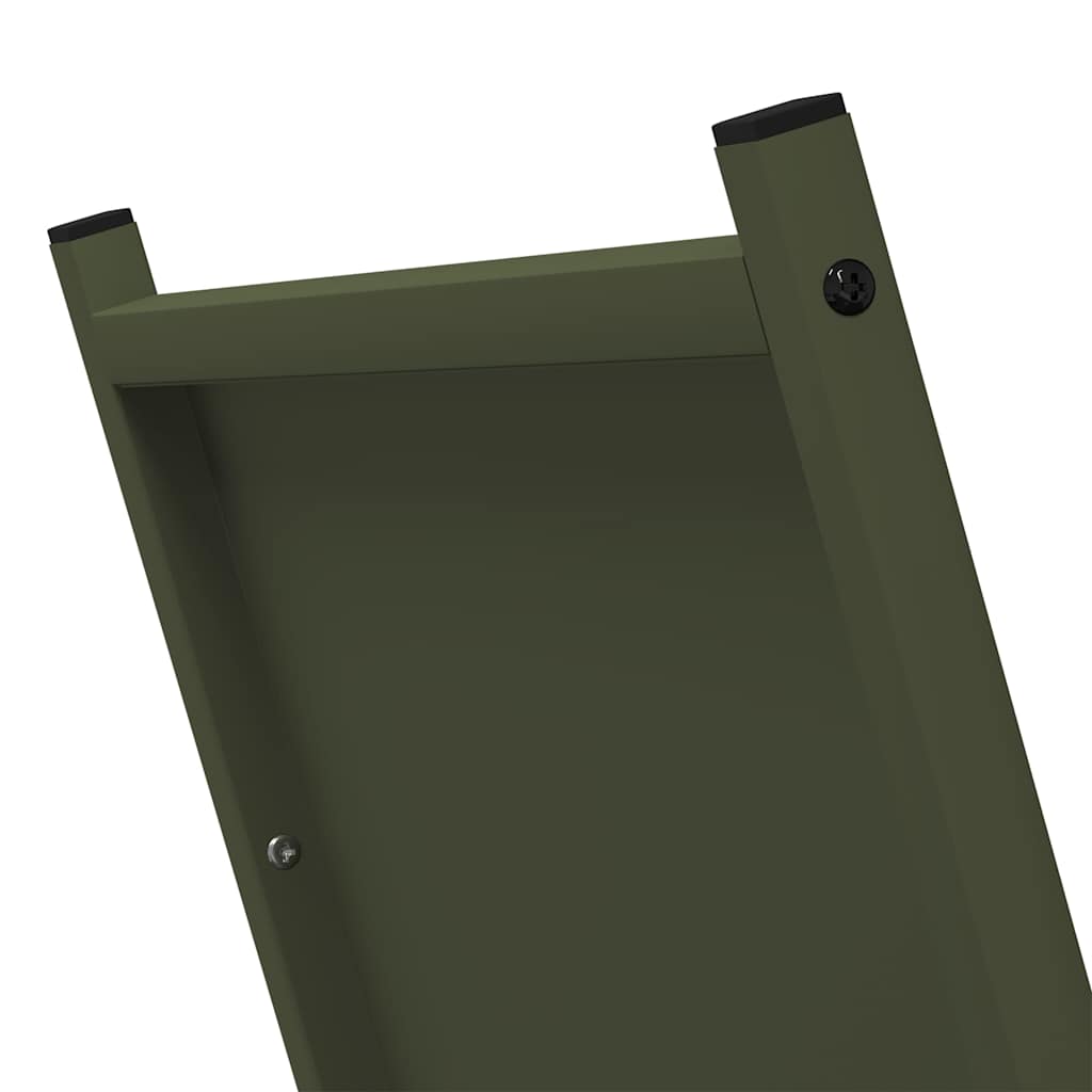 Vedstativ olivengrønn 69,5x35x81 cm kaldvalset stål