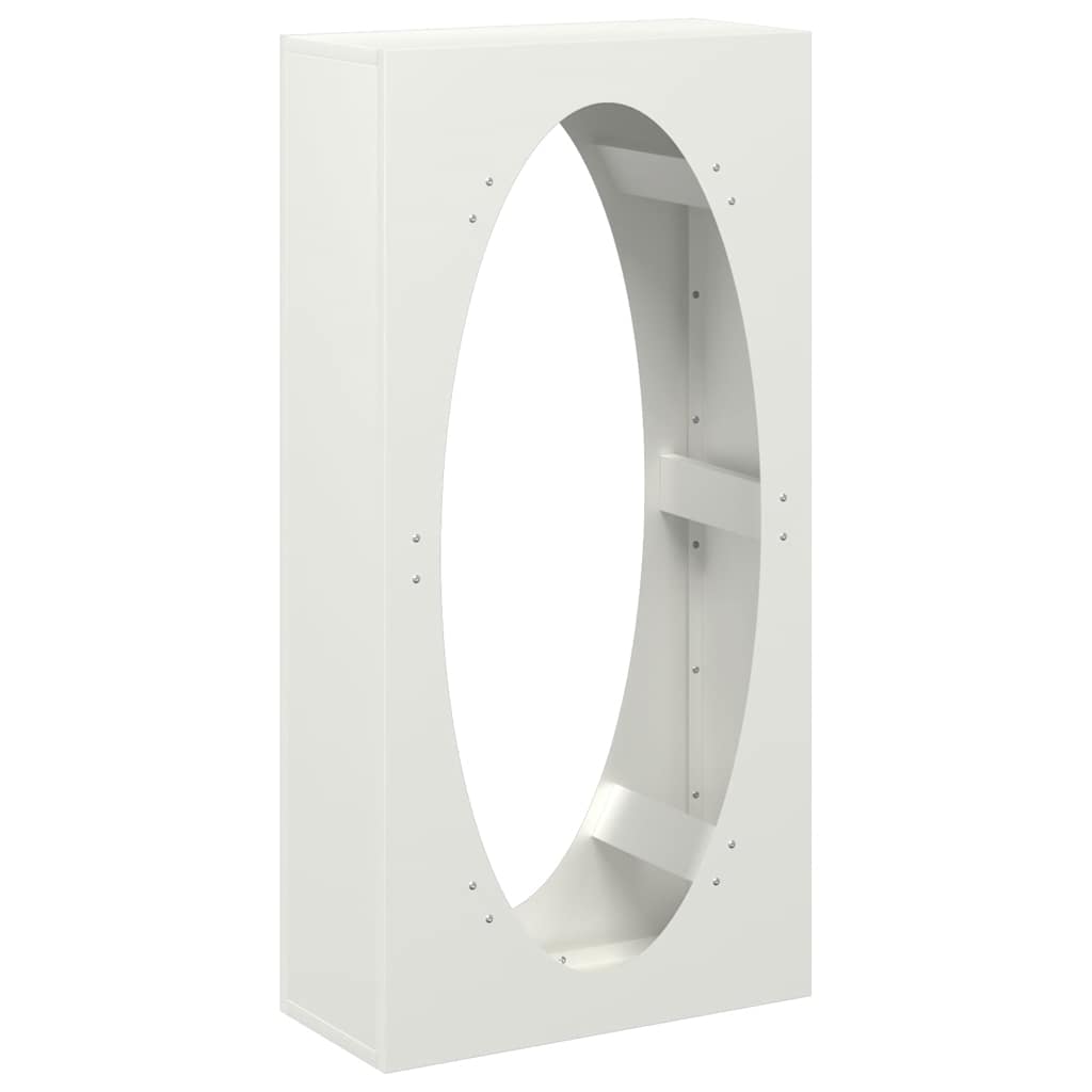 Vedstativ hvit 50x23x100 cm kaldvalset stål