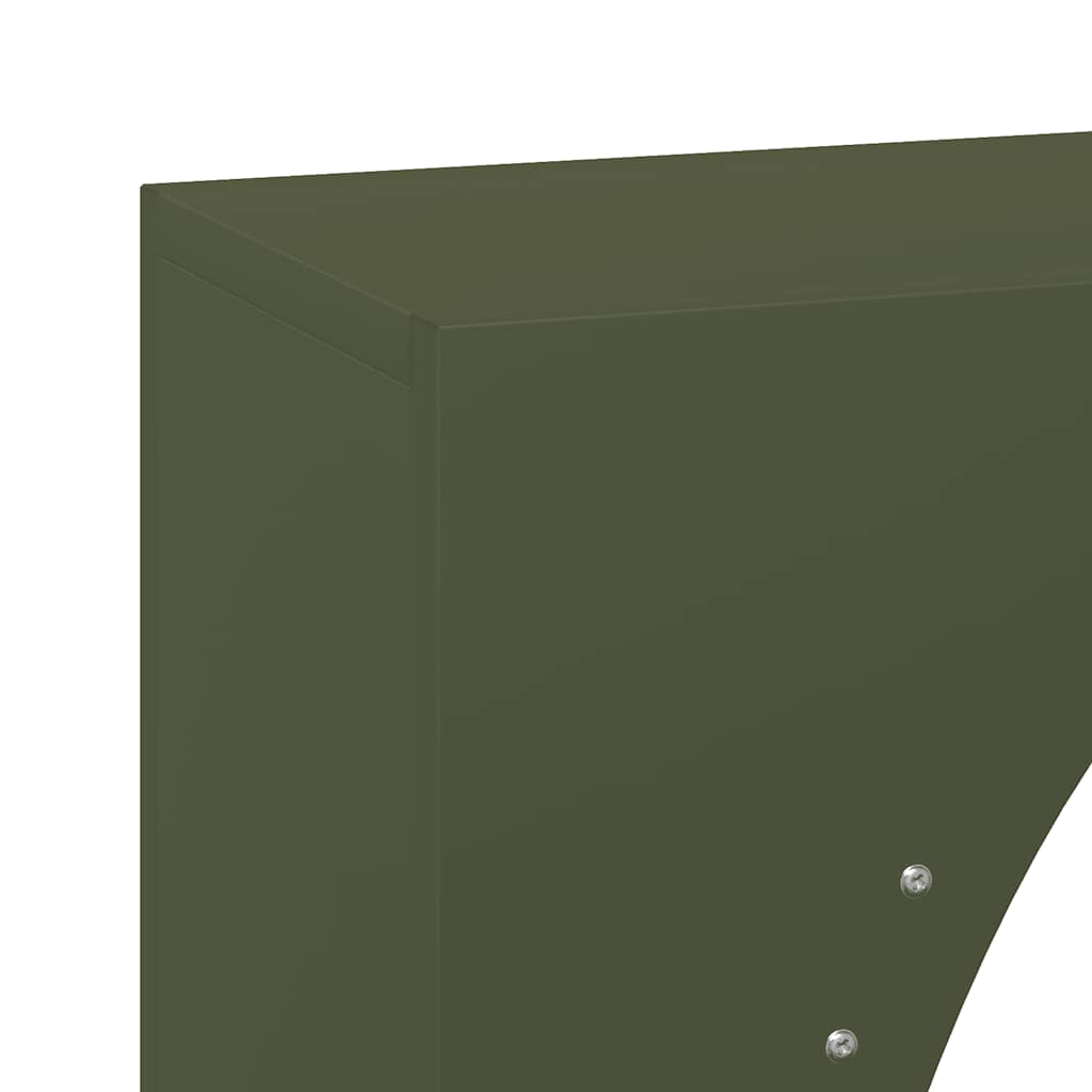 Vedstativ olivengrønn 50x23x100 cm kaldvalset stål