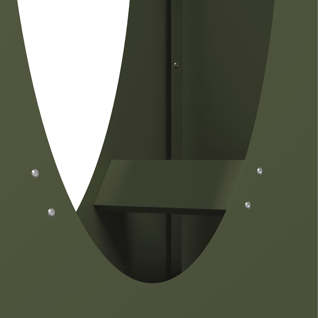 Vedstativ olivengrønn 50x23x100 cm kaldvalset stål