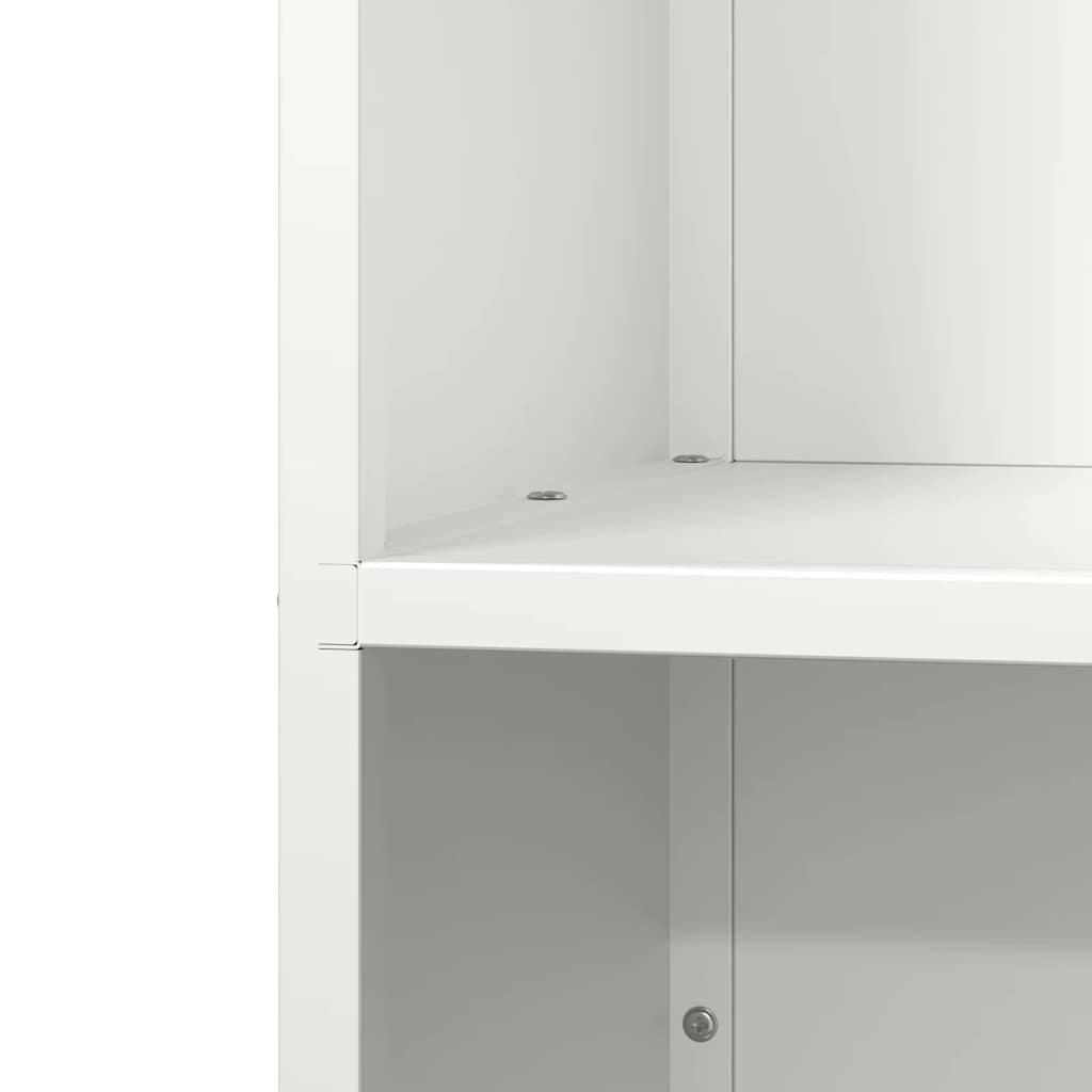 Vedstativ hvit 40x30x80 cm kaldvalset stål