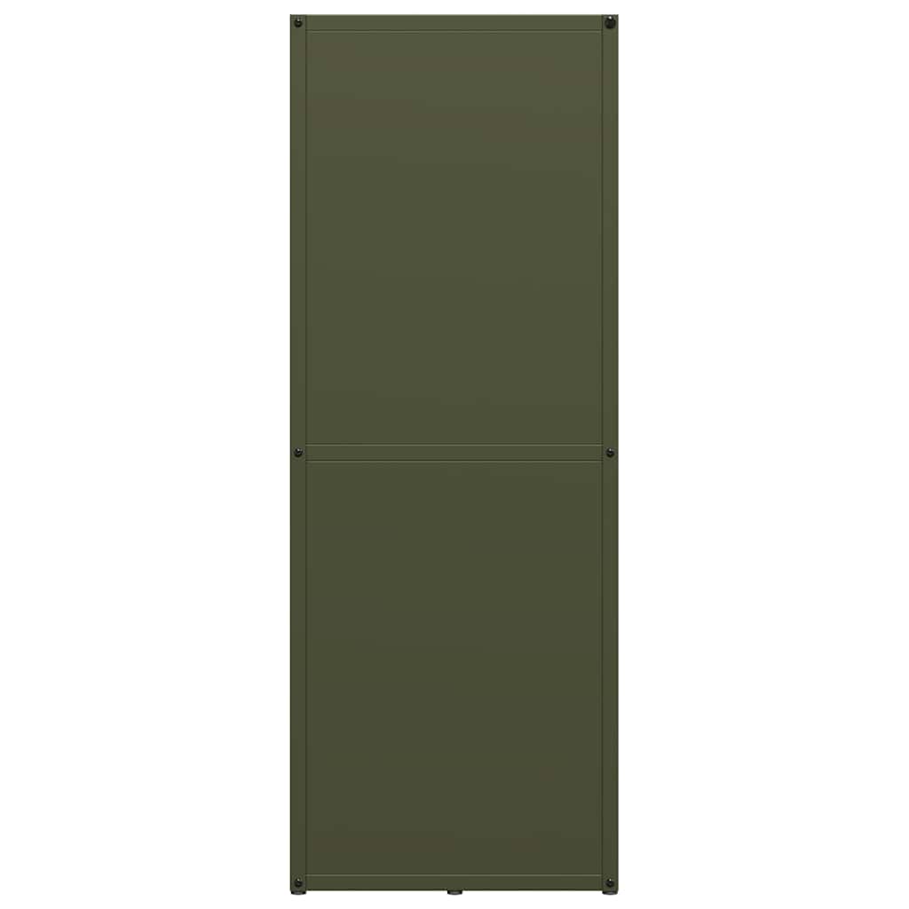 Vedstativ olivengrønn 40x30x80 cm kaldvalset stål