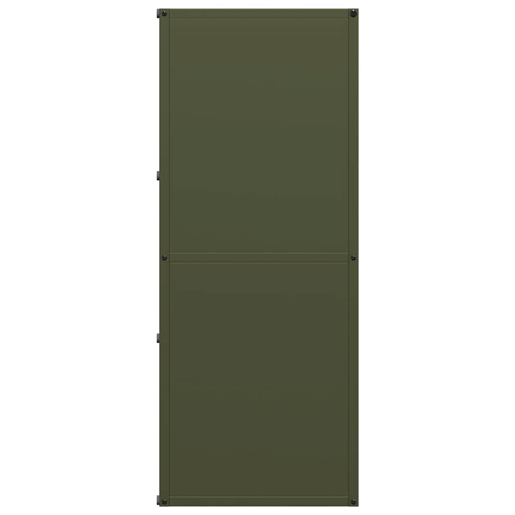 Vedstativ olivengrønn 40x30x75 cm kaldvalset stål