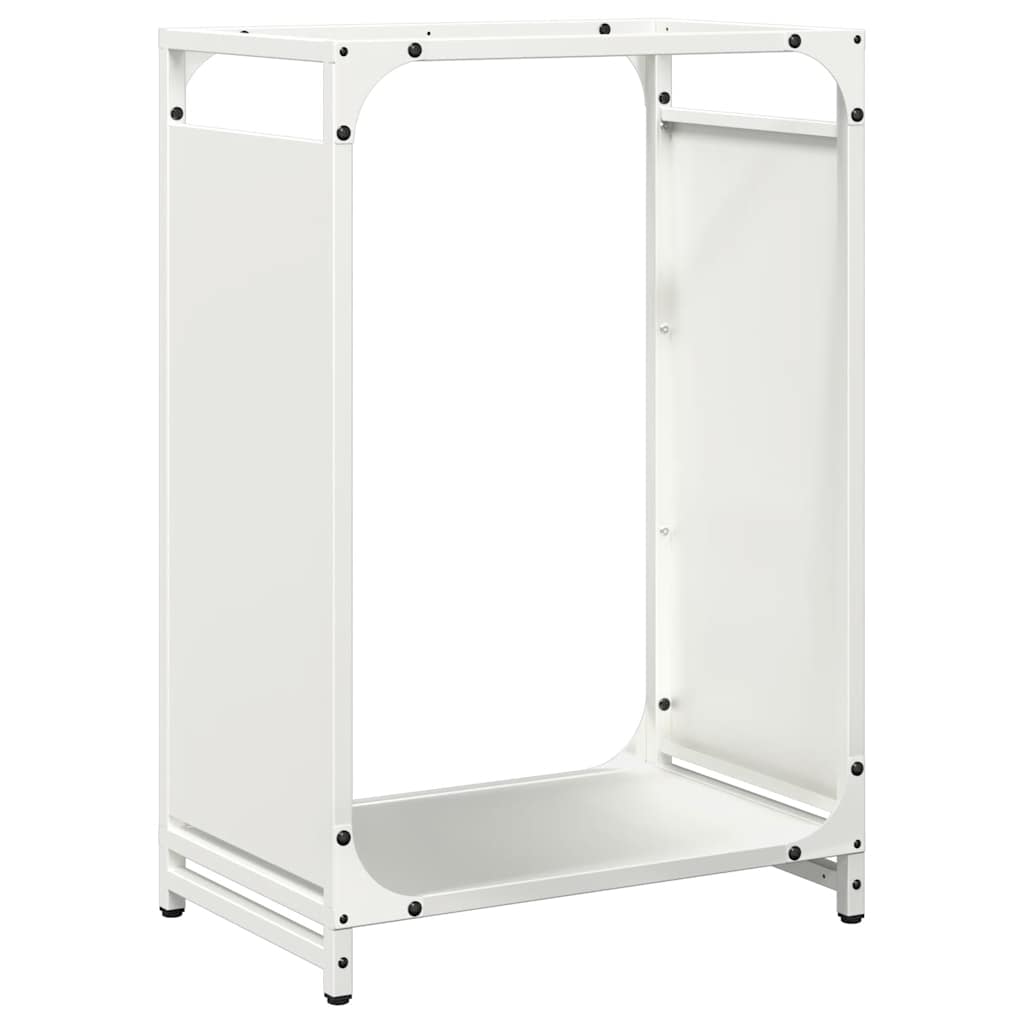 Vedstativ svart 44x28x65 cm kaldvalset stål