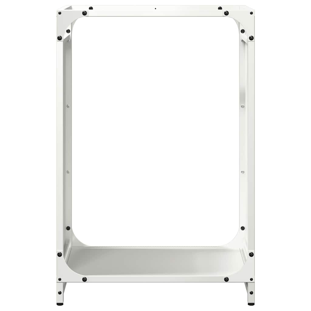 Vedstativ svart 44x28x65 cm kaldvalset stål