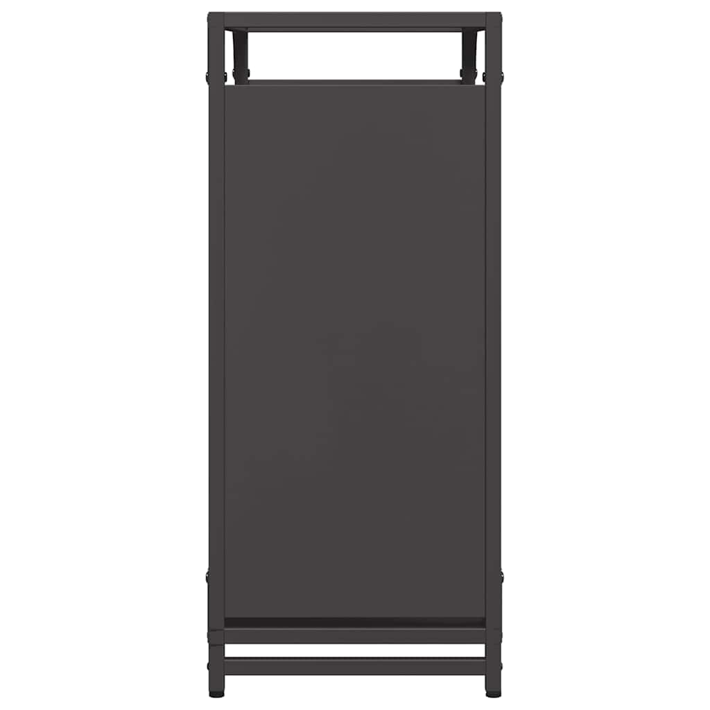 Vedstativ svart 60x28x65 cm kaldvalset stål