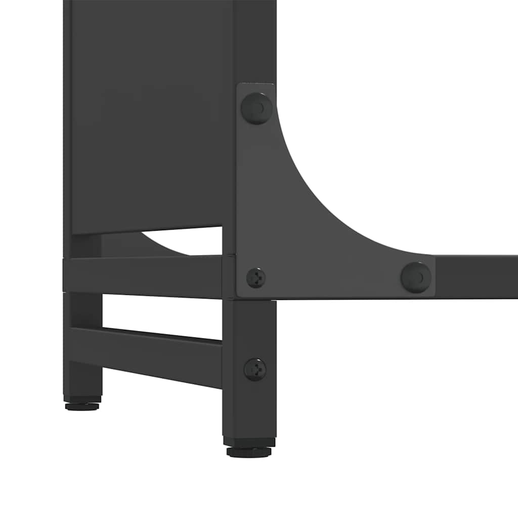 Vedstativ svart 60x28x65 cm kaldvalset stål