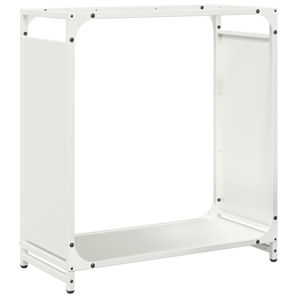 Vedstativ svart 60x28x65 cm kaldvalset stål
