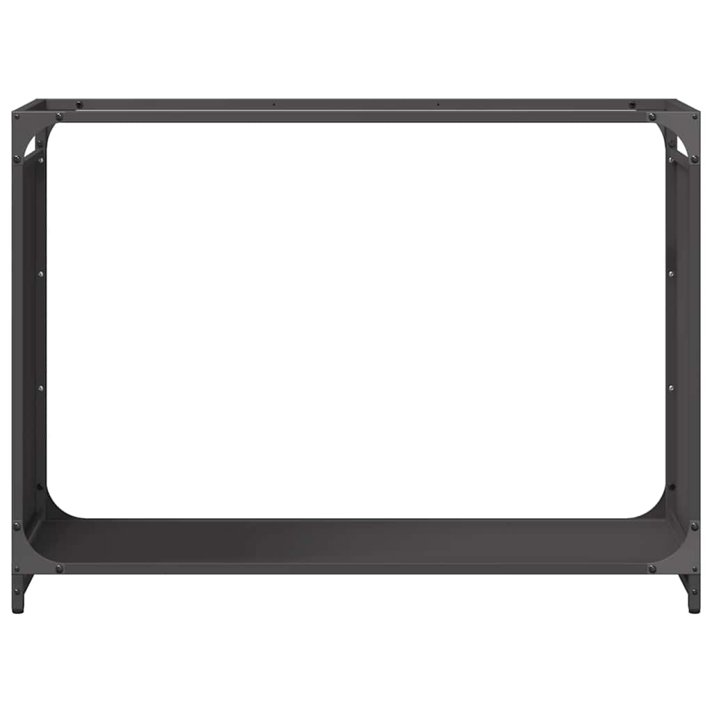 Vedstativ svart 90x28x65 cm kaldvalset stål