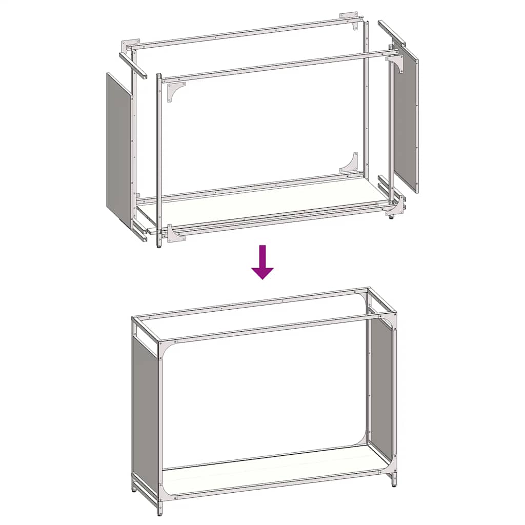 Vedstativ svart 90x28x65 cm kaldvalset stål