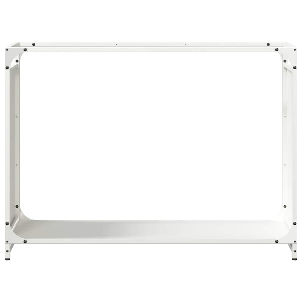 Vedstativ hvit 90x28x65 cm kaldvalset stål