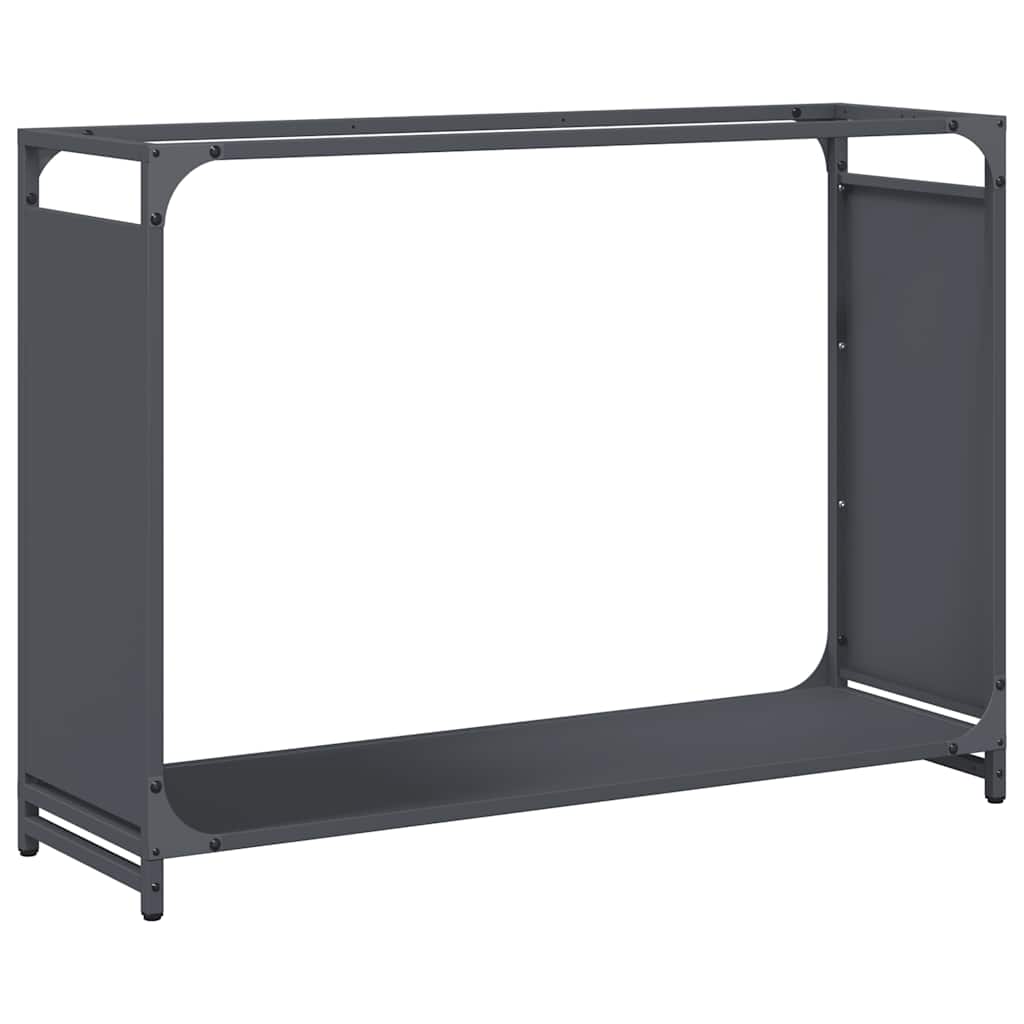 Vedstativ antrasitt 90x28x65 cm kaldvalset stål