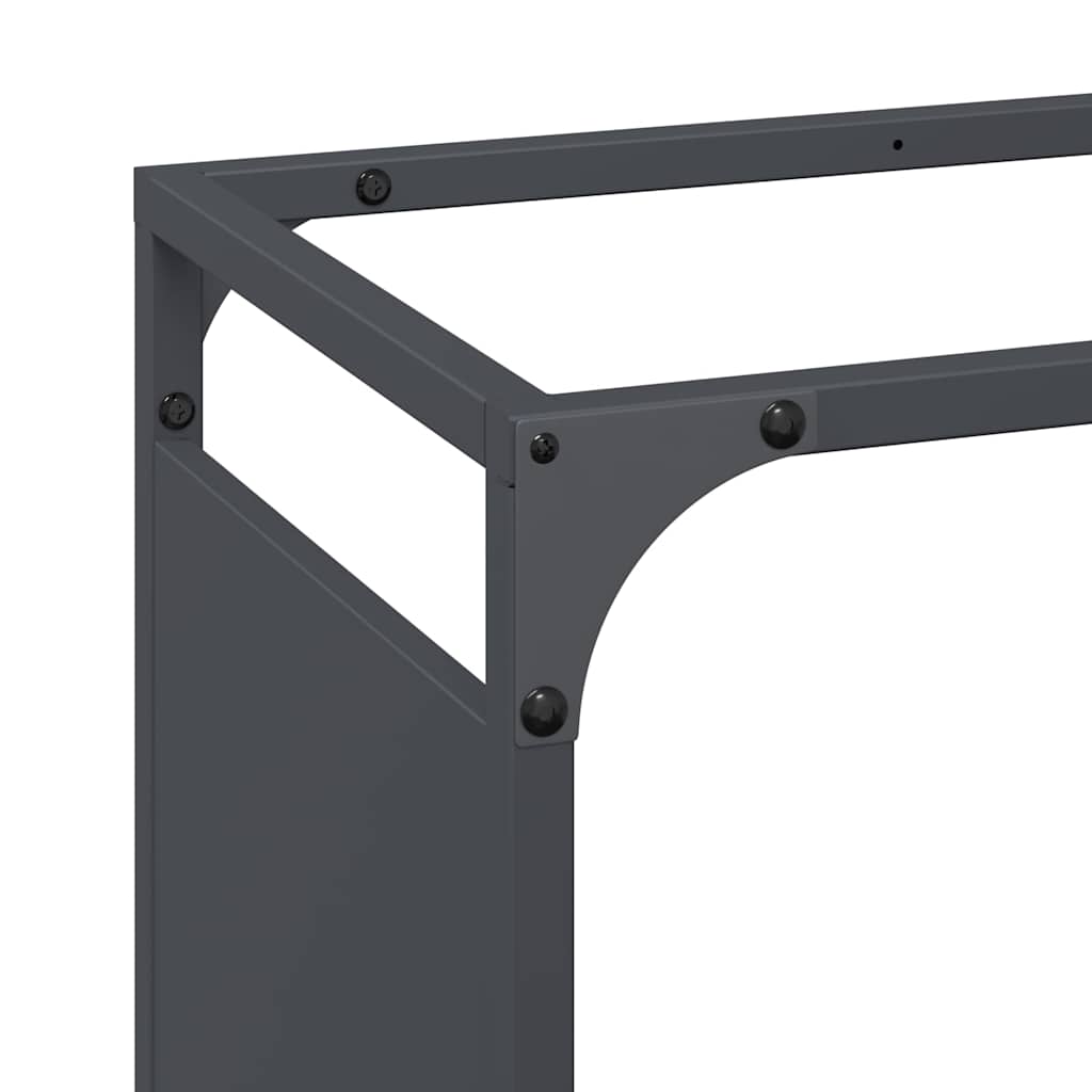 Vedstativ antrasitt 90x28x65 cm kaldvalset stål