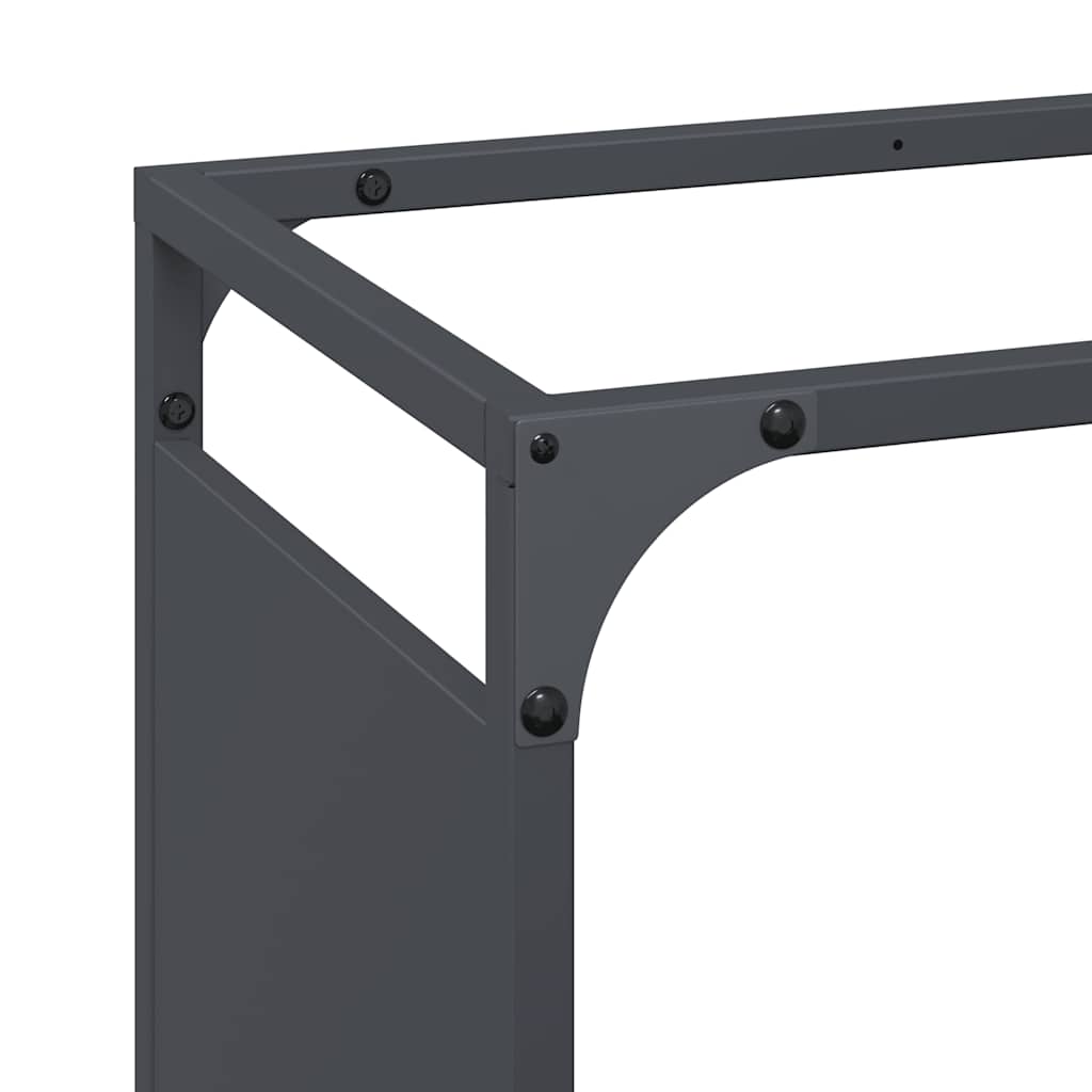 Vedstativ antrasitt 44x28x90 cm kaldvalset stål