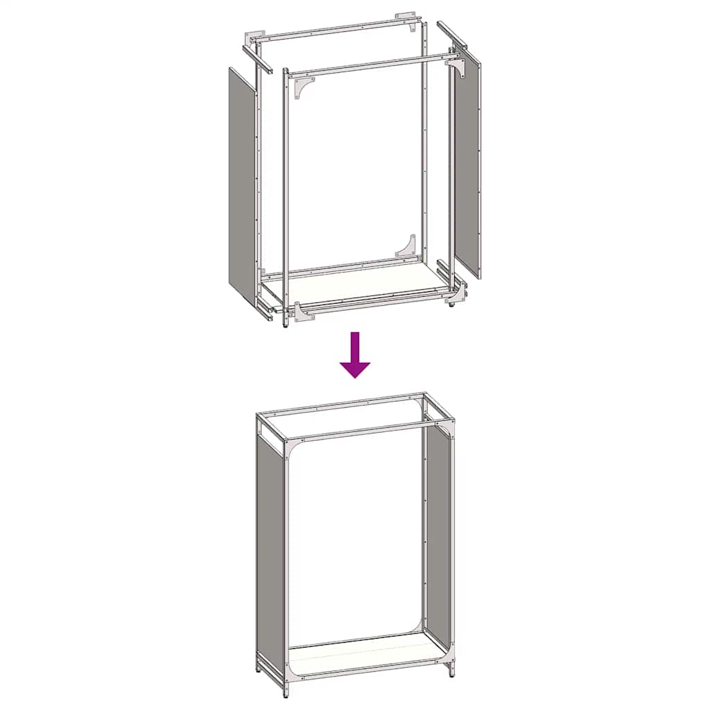 Vedstativ antrasitt 60x28x90 cm kaldvalset stål